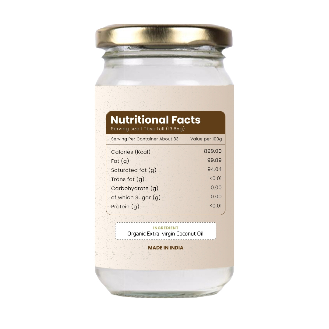 100% Organic Extra Virgin Coconut Oil (180 ML)