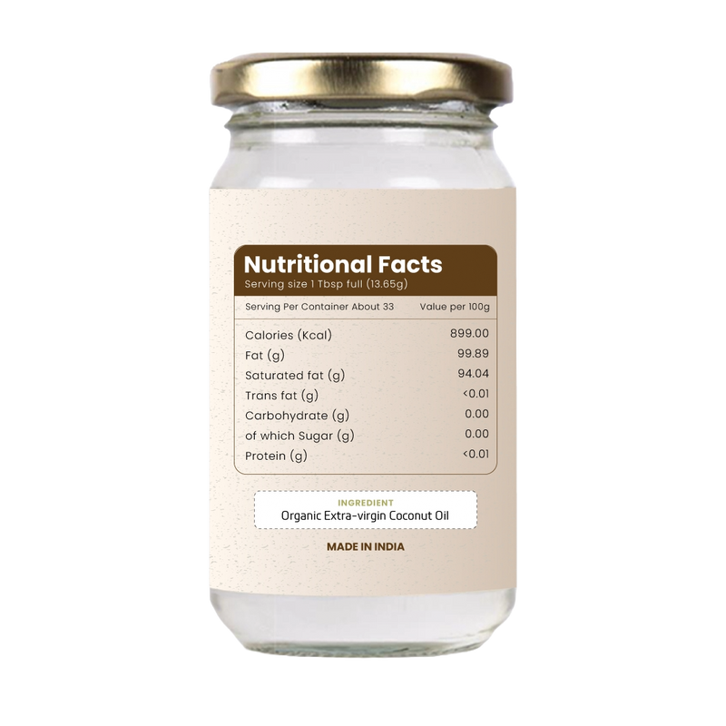 100% Organic Extra Virgin Coconut Oil (180 ML)