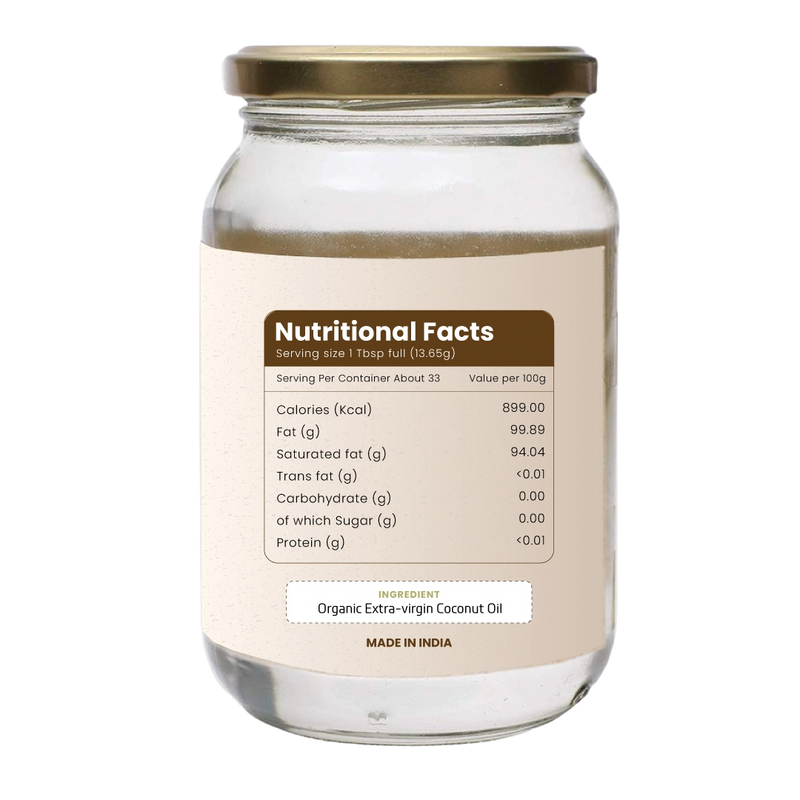 100% Organic Extra Virgin Coconut Oil (500ml)