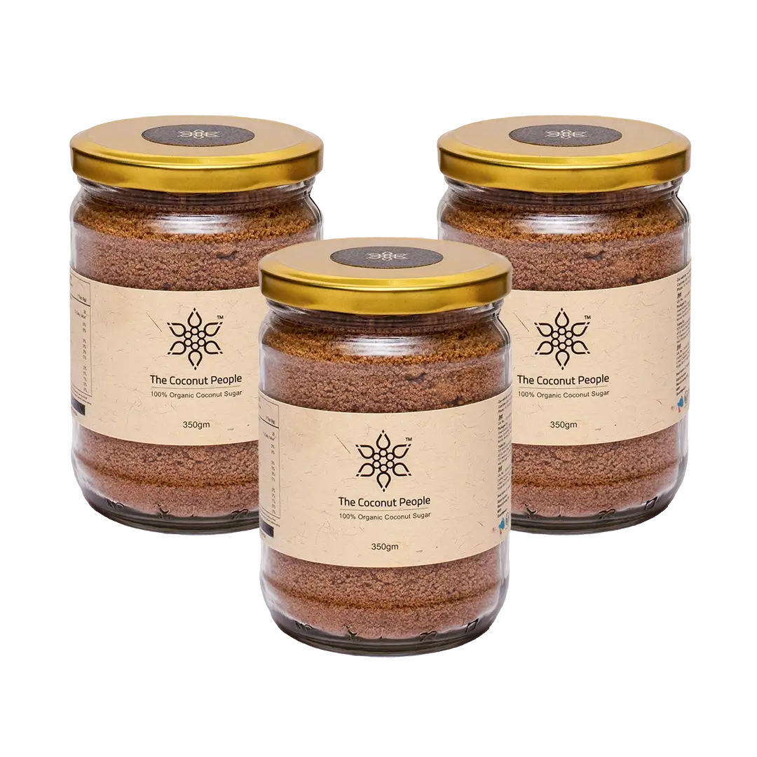 100% All Natural Raw Coconut Sugar - Pack of 3 x 350gm